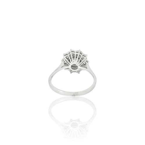 Bague 58 Bague cluster en or blanc 18K et diamants 58 Facettes