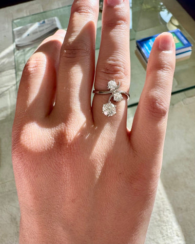 Bague 50 Bague en or blanc 750 et diamants 58 Facettes 1348