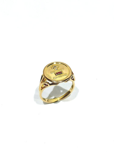 Bague 56 Augis - Bague en or jaune 18 carats, diamant et rubis synthétiques 58 Facettes id: 1753504