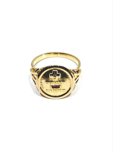 Bague 56 Augis - Bague en or jaune 18 carats, diamant et rubis synthétiques 58 Facettes id: 1753504