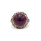 Bague 51 Bague en or jaune 750 avec diamants taille ancienne et grenat cabochon 58 Facettes 1366