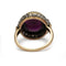 Bague 51 Bague en or jaune 750 avec diamants taille ancienne et grenat cabochon 58 Facettes 1366