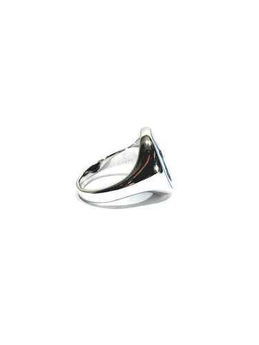 Bague 59 Bague intaille « Cerf » en or blanc 18 carats et agate bleue 58 Facettes id: 1753520