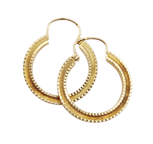 Boucles d'oreilles Créoles Art déco - Boucles d'oreilles en or 18k 58 Facettes A07076