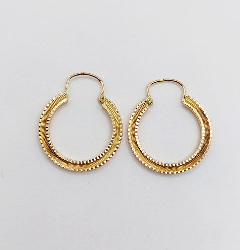 Boucles d'oreilles Créoles Art déco - Boucles d'oreilles en or 18k 58 Facettes A07076