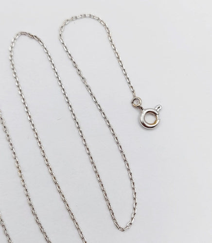 Collier Chaîne - Maille forçat vintage en or blanc 18k, 43 cm 58 Facettes A07087