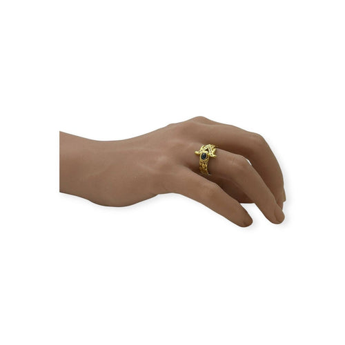 Bague 55 Bague en or jaune 750 - Saphir et diamants 58 Facettes 330093282