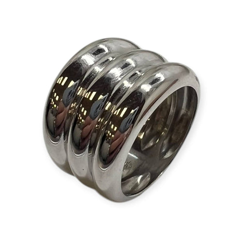 Bague 57 Bague triple anneau en or blanc 750 58 Facettes 330094275