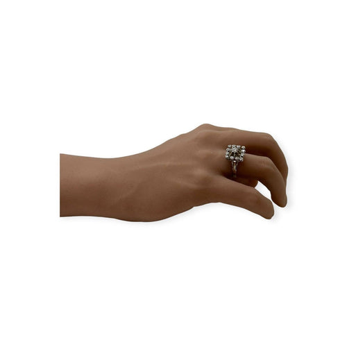 Bague 56 Bague entourage diamants en or blanc 750 58 Facettes 330091818
