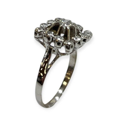 Bague 56 Bague entourage diamants en or blanc 750 58 Facettes 330091818