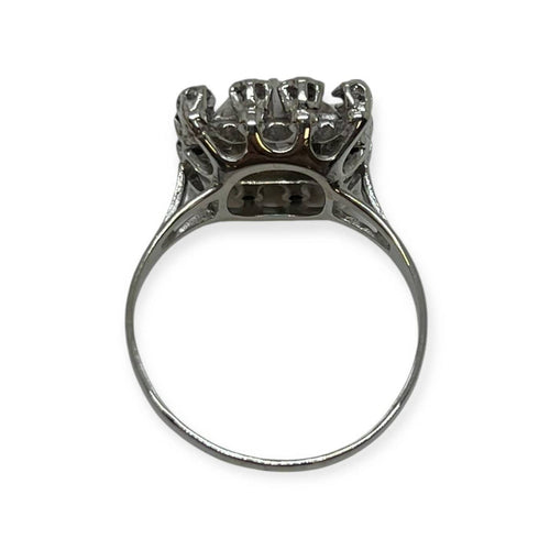 Bague 56 Bague entourage diamants en or blanc 750 58 Facettes 330091818