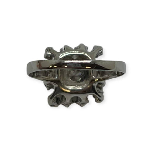 Bague 56 Bague entourage diamants en or blanc 750 58 Facettes 330091818