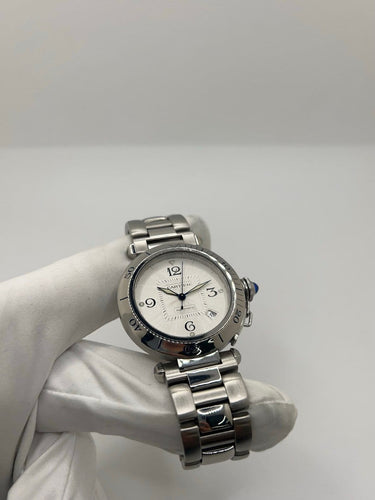 Montre Cartier Pasha - Montre automatique date en acier 38 mm 58 Facettes 1702