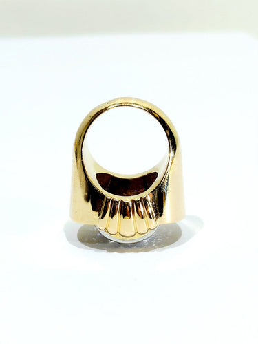 Bague 56 Bague Tank - Bague en or jaune 18 carats, diamants et saphirs 58 Facettes id: 1754206