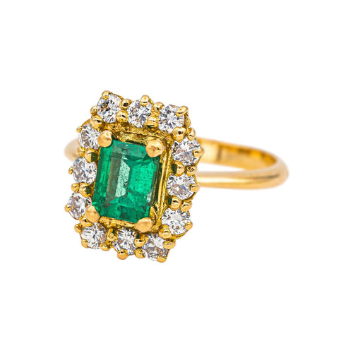 Bague 55 Bague  Pompadour Or jaune Emeraude, Diamant 58 Facettes 3754271CN