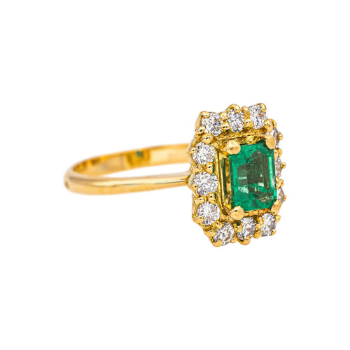 Bague 55 Bague  Pompadour Or jaune Emeraude, Diamant 58 Facettes 3754271CN