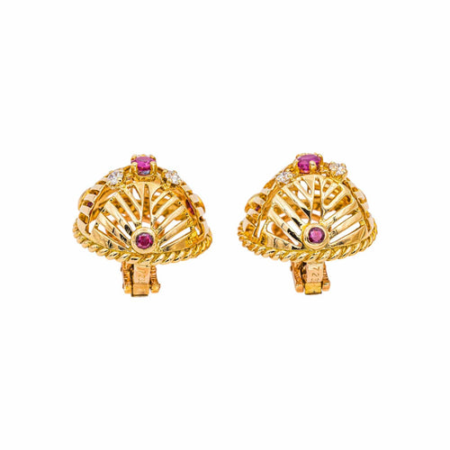 Boucles d'oreilles Gübelin Boucles d'oreilles  Or jaune Rubis, Diamant 58 Facettes 5075408RV