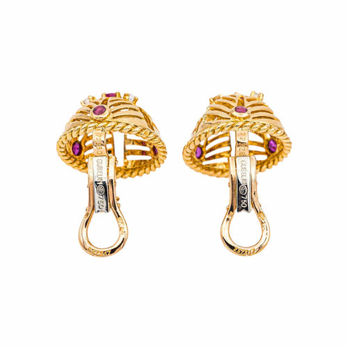 Boucles d'oreilles Gübelin Boucles d'oreilles  Or jaune Rubis, Diamant 58 Facettes 5075408RV