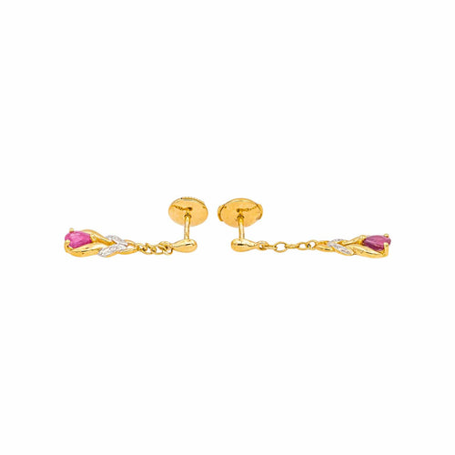 Boucles d'oreilles Boucles d'oreilles Pampille Or jaune, Or blanc Rubis, Diamant 58 Facettes 5177683RV