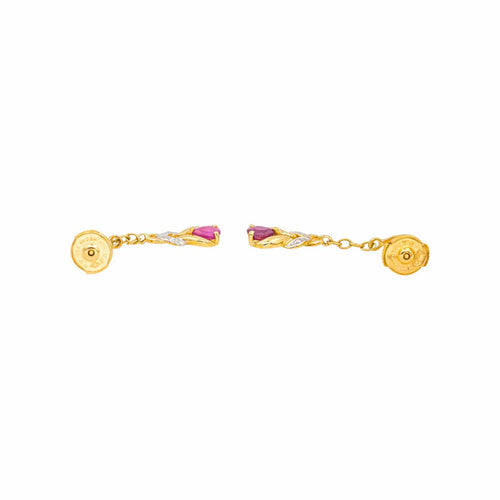 Boucles d'oreilles Boucles d'oreilles Pampille Or jaune, Or blanc Rubis, Diamant 58 Facettes 5177683RV