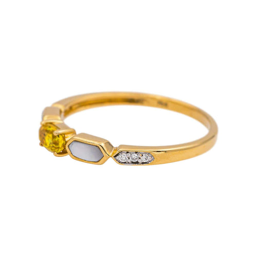 Bague 56 Bague Or jaune Saphir, Nacre, Diamant 58 Facettes 5276260RV