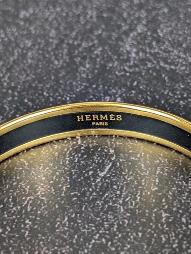 Hermès - Jonc en plaqué or et émail 58 Facettes