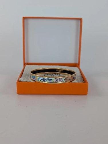 Bracelet Hermès - Jonc Lanternes, Ballons et Cocardes en émail et plaqué or rose 58 Facettes 1084