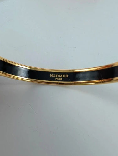 Bracelet Hermès - Bracelet jonc Mosaïque en plaqué or et émail bleu 58 Facettes 1051