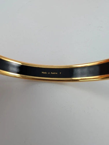 Bracelet Hermès - Bracelet jonc Mosaïque en plaqué or et émail bleu 58 Facettes 1051