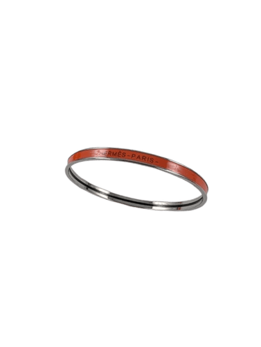 Bracelet Hermès - Bracelet jonc Uni en acier et émail orange 58 Facettes 1141