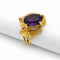 Bague 53 Bague feuille en or jaune et améthyste 58 Facettes 36563