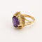Bague 53 Bague feuille en or jaune et améthyste 58 Facettes 36563