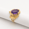 Bague 53 Bague feuille en or jaune 18 carats et améthyste 58 Facettes 36563