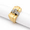 Bague 57 Tank - Bague en or jaune et blanc diamants 58 Facettes 36575