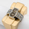 Bague 57 Tank - Bague en or jaune et blanc diamants 58 Facettes 36575
