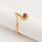 Bague 52 Bague vague asymétrique en or jaune 18 carats et rubis 58 Facettes 36629