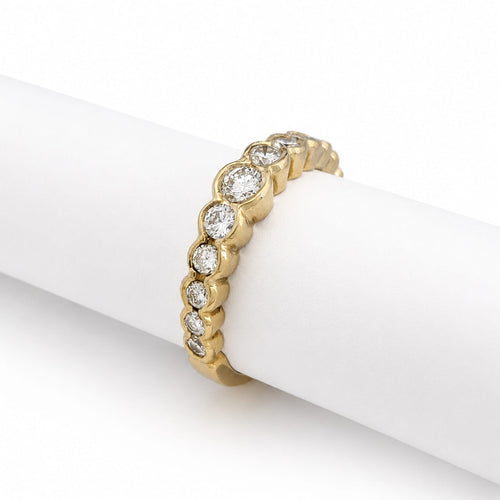 Bague 55 Alliance demi-tour en or jaune et diamants 58 Facettes 36583