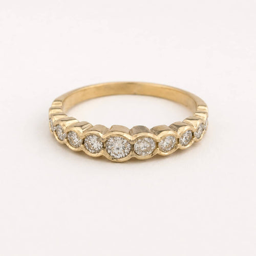 Bague 55 Alliance demi-tour en or jaune et diamants 58 Facettes 36583