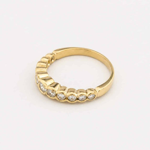 Bague 55 Alliance demi-tour en or jaune et diamants 58 Facettes 36583