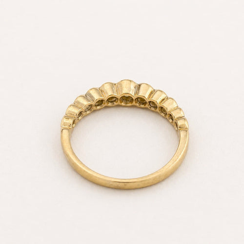 Bague 55 Alliance demi-tour en or jaune et diamants 58 Facettes 36583