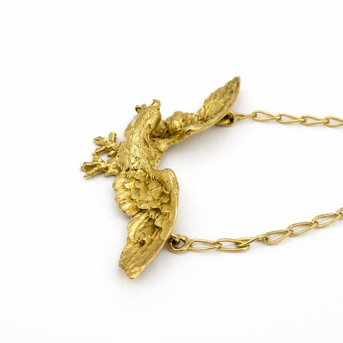 Collier Collier pendentif aigle en or jaune et perle 58 Facettes 36164