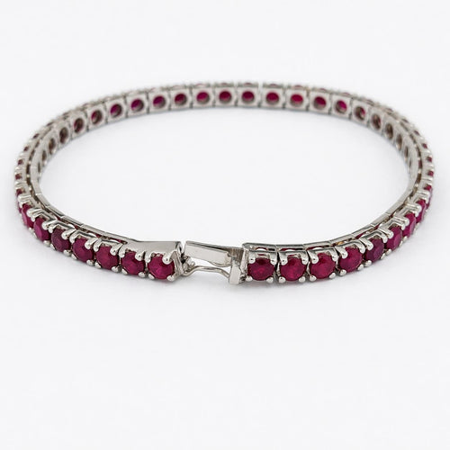 Bracelet Bracelet rivière en or blanc et rubis 58 Facettes 36273