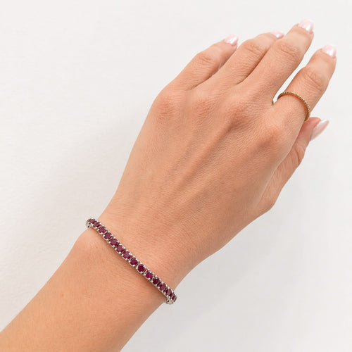Bracelet Bracelet rivière en or blanc et rubis 58 Facettes 36273