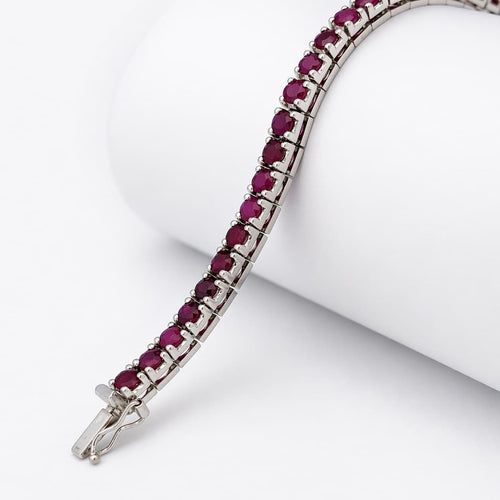 Bracelet Bracelet rivière en or blanc et rubis 58 Facettes 36273