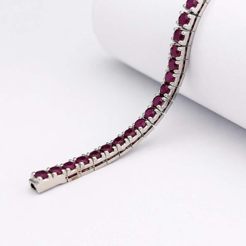 Bracelet Bracelet rivière en or blanc et rubis 58 Facettes 36273