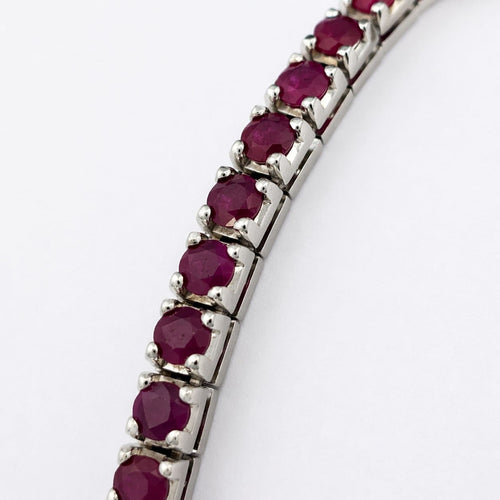 Bracelet Bracelet rivière en or blanc et rubis 58 Facettes 36273