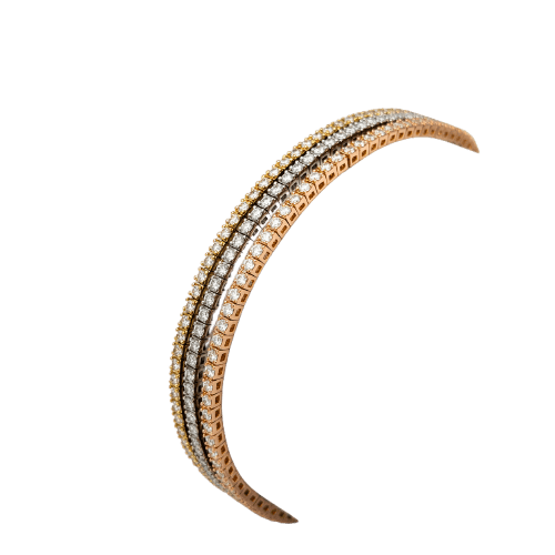 Bracelet Bracelet rivière - Bracelet en trois ors 18 carats et diamants 58 Facettes 36271