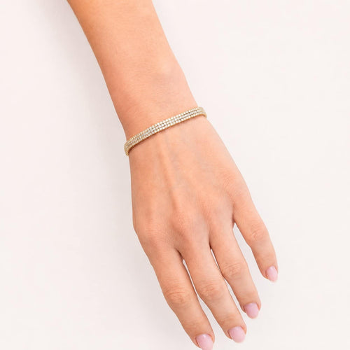 Bracelet Bracelet rivière en trois ors 18 carats et diamants 58 Facettes 36271