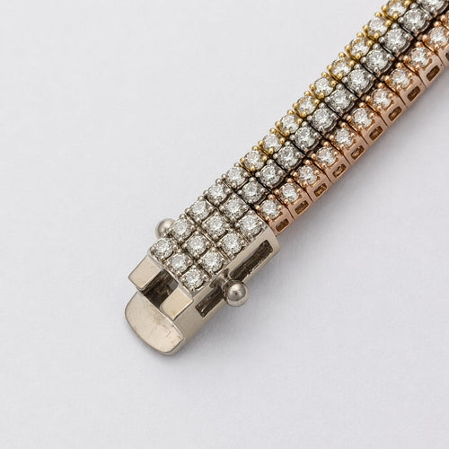 Bracelet Bracelet rivière en trois ors 18 carats et diamants 58 Facettes 36271