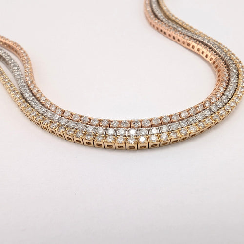 Bracelet Bracelet rivière en trois ors 18 carats et diamants 58 Facettes 36271